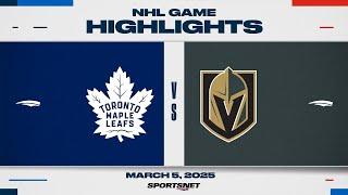 NHL Highlights | Maple Leafs vs. Golden Knights - March 5, 2025