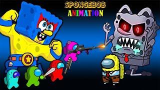 SpongeBob EI Primo & Among Us vs SpongeBob Monster | Cartoon Animation