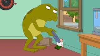 Bullfrog Throws Peter through window