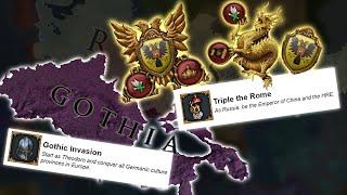 TRIPLE THE ROME + GOTHIC INVASION Achievement runs (EU4 1.37)