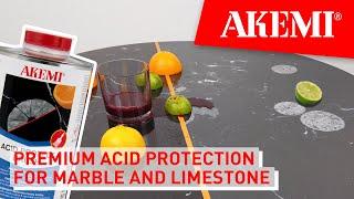 Premium acid protection for marble and limestone with AKEMI Acid Protect Brush or Spray