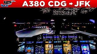 HiFly Airbus A380 Cockpit Paris CDG to New York JFK