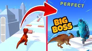 Jurassic Dino Run 3D Game in MAX LEVEL ⭐ Merge Simulator Battles ( Level Up Dinosaur )