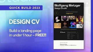 Double Your Income Overnight: Design a Pro-Level CV Landing Page in Under an Hour