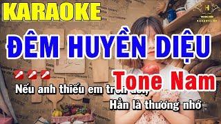 Karaoke Đêm Huyền Diệu Tone Nam Nhạc Sống | Trọng Hiếu