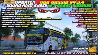 UPDATE !! OBB BUSSID V4.3.4 TERBARU SOUND HINO RN285 JET DARAT SUOSS RUNTEXT MATA GRAFIK ETS2