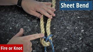 Knot Instruction - Sheet Bend - joining ropes of different thickness