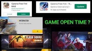 Free fire and Free fire max open time | Free fire game Ob31 Update open time