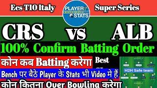 CRS vs ALB Dream11 Prediction | CRS vs ALB Dream11 | CRS vs ALB Player Stats | crs vs alb | Today