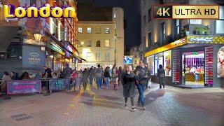 London Nightlife Walk: Soho, Carnaby and Oxford Street [4K60]