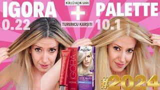 PALETTE 10.1  IGORA 0.22 TURUNCU KARŞITI BOYA // Evde AÇICISIZ!!!! Sarı SAÇ #2024