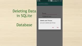 Deleting  Row Data in SQLite Database in Android Programming
