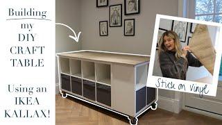 BUILDING MY DIY CRAFT TABLE USING IKEA KALLAX - Art Studio Makeover Pt 2, Stick on vinyl & Fails!