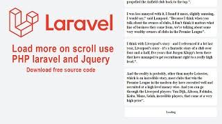 PHP Laravel - Load more on scroll using Ajax