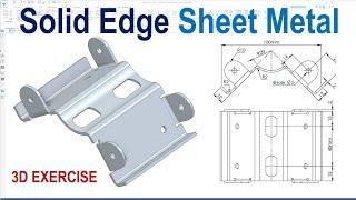 Advanced Sheet Metal Exercise in Solid Edge | Tutorials #13