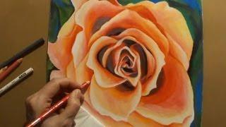 Speed Painting - Drawing an Abstract Rose Flower with Colored Pencils