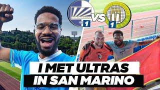 Black Lad Meets Montenegro Ultras  | FK Sutjeska vs SS Cosmos | San Marino Vlog | UEFA