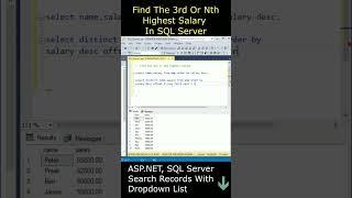 Find 3rd,4th or Nth highest salary in sql server ssms database Table