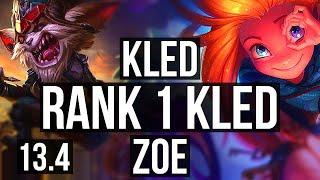 KLED vs ZOE (MID) | Rank 1 Kled, 9/2/8 | EUW Challenger | 13.4