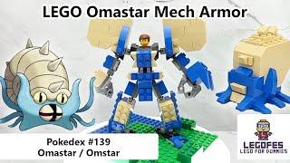 LEGO POKEMON MECH - Pokedex 139 Omastar (Tutorial Build & Armor Robot Mode)