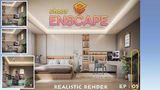 Realistic Rendering bedroom  (SketchUp + Enscape 4 .1}  EP :05