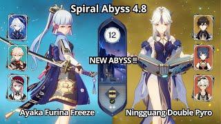 C0 Ayaka Furina Freeze & C6 Ningguang Double Pyro - Spiral Abyss 4.8 Floor 12 Genshin Impact