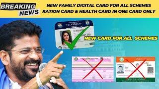 Telangana State New Family Digital Card | Ration Card & Health Card | Govt Schemes | Digitalization