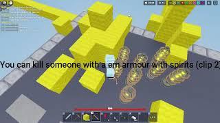 I killed emerald armour with 3 spirits in ROBLOX BEDWARS