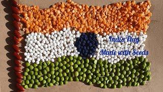 Indian Flag Using Colorful Grains | Indian Flag Making | Indian Flag Art | Easy TriColor Indian Flag