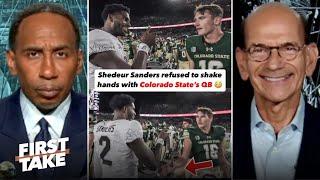 FIRST TAKE | "Classless" - Stephen A. on Shedeur Sanders doesn't shake hands with Colorado State QB