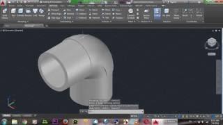 AutoCAD 3D Elbow Pipe Tutorial, 90 Corner Pipe Training Basic