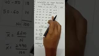 how to calculate Mean Deviation using mean