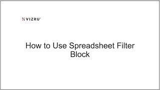 How to use spreadsheet filter block