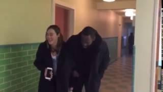 Alycia Debnam-Carey and Coleman Domingo singing on set of FearTWD