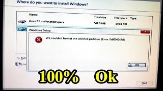 [ Error 0x8004242d] We couldnt format the selecyed partition.  Windows 10, 7, 8.1