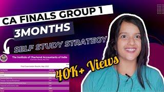 How I Cleared First Group CA Final in 3 Months, 3subjects without classes|CA Final 3 Months Strategy