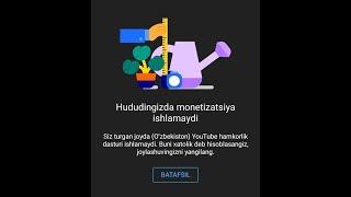 Youtubeda hududni o‘zgartirish, monetizatsiyaga ulashdagi muammolar. #monetizatsiya #hudud