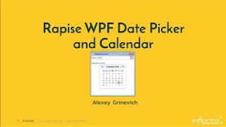 Rapise Wpf DatePicker and Calendar