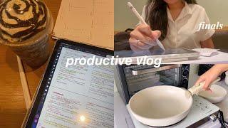 productive vlog: finals study session  unboxing gifts, making pancakes, uni vlog