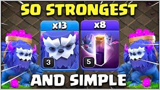 Th13 War Attack Strategy | 13 Yeti + 8 Bat Spell Attack | So Strongest and Simple