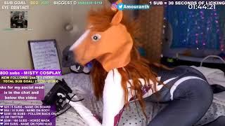 amouranth pretending to be a horse