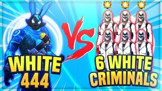 WHITE 444 VS 6 PRO PLAYERS | HACKER VS 6 WHITE CRIMINALS - DANGEROUS ROOM