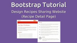 Bootstrap 3 Tutorial  - Design Recipes Sharing Website (Page Detail)