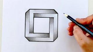 How to Draw An Impossible Square  | 3D Square | Impossible Shapes | narrated