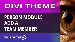 Divi Theme Person Module Add A Team Member