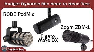 Cheap Dynamic Microphone Tests - Rode PodMic, Elgato Wave DX, Zoom ZDM-1