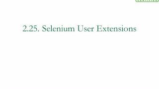 Writing a test suit and Selenium user extension