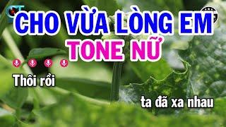 Karaoke Cho Vừa Lòng Em Tone Nữ ( Am ) Nhạc Sống Kim Liễu