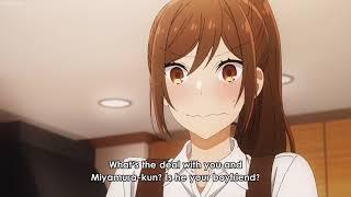 Horimiya Hori and Miyamura. Hori calls Miyamura her boyfriend.