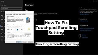 How To Fix Two Finger Scroll Not Working on windows 10